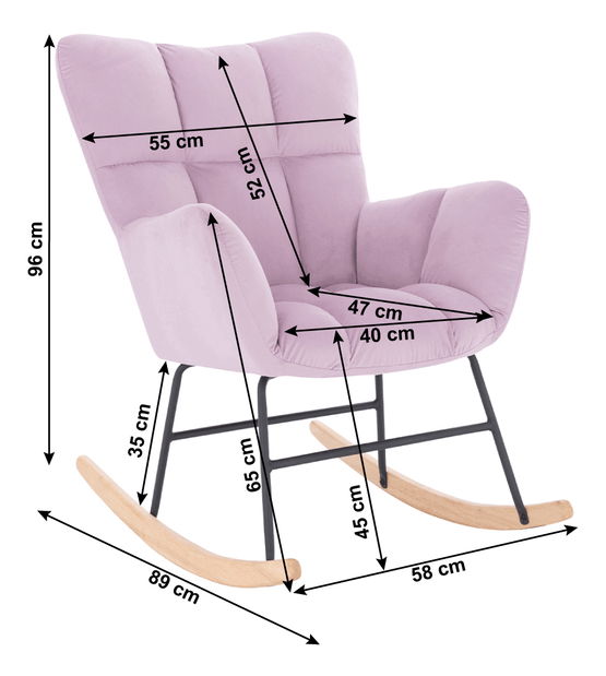 Designové houpací křeslo Kerem (růžová)