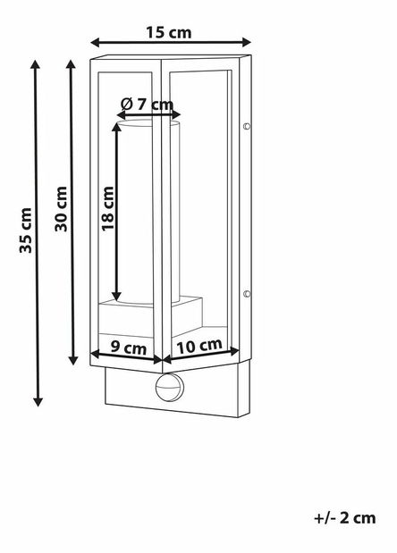 Nástěnné svítidlo vnější Francie (hnědá)