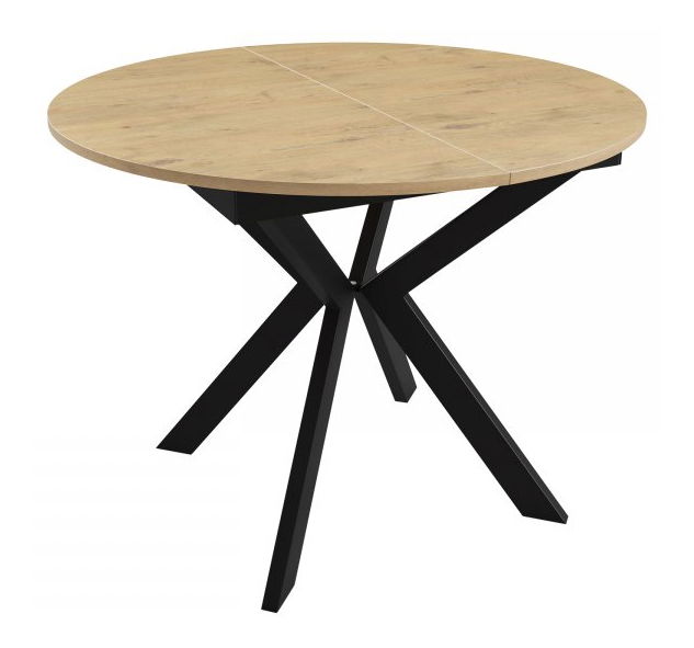 Rozkládací jídelní stůl Ulnasia 100 (černá + dub lancelot) (pro 2-4 osoby)