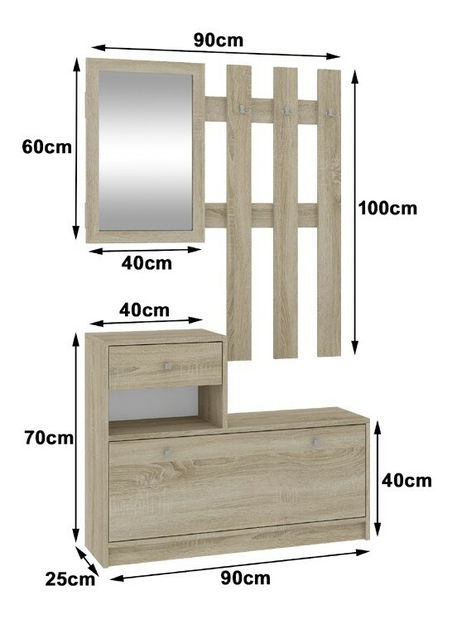 Předsíň Molecula (dub sonoma)