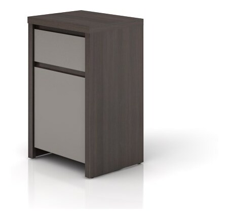 Komoda BRW Kaspian KOM1D1SP (wenge + vysoký lesk šedý)