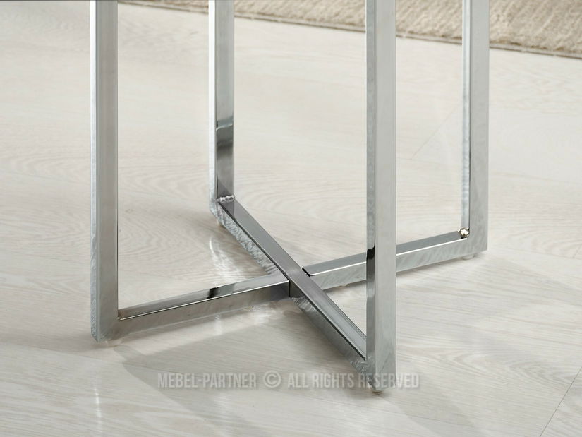 Konferenční stolek Calvis (bílý mramor + chromová)