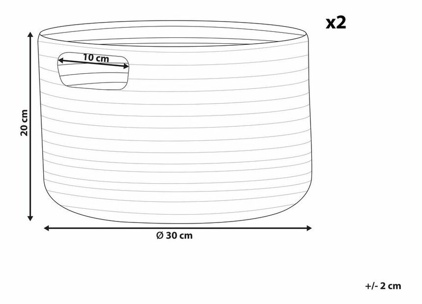 Set 2 ks úložných košů Chiza (růžová)