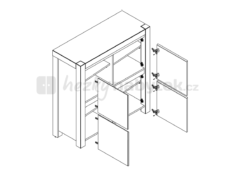 Skříňka BRW Agustyn KOM4D