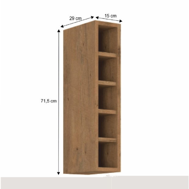 Horní kuchyňský regál 15 G-72 OTW Velaga (dub lancelot)