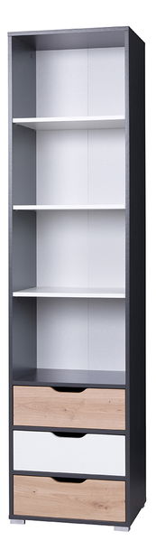 Regál Iweta R3SZ (grafit + bílá matná)