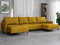 Rohová sedačka U Welenora U (hořčicová) (s úl. prostorem)