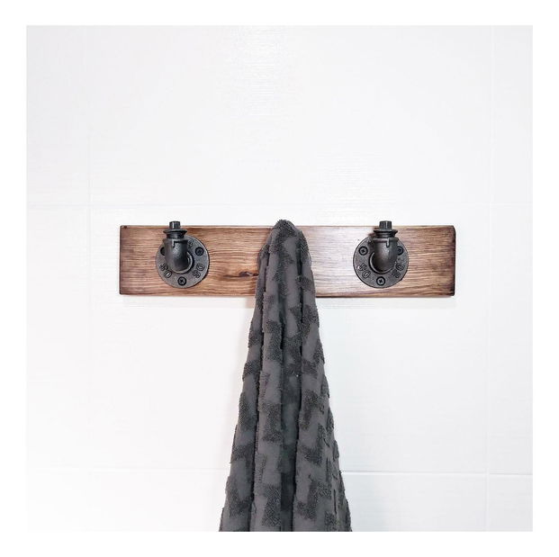 Věšákový panel Nenanu 8 (ořech + černá)