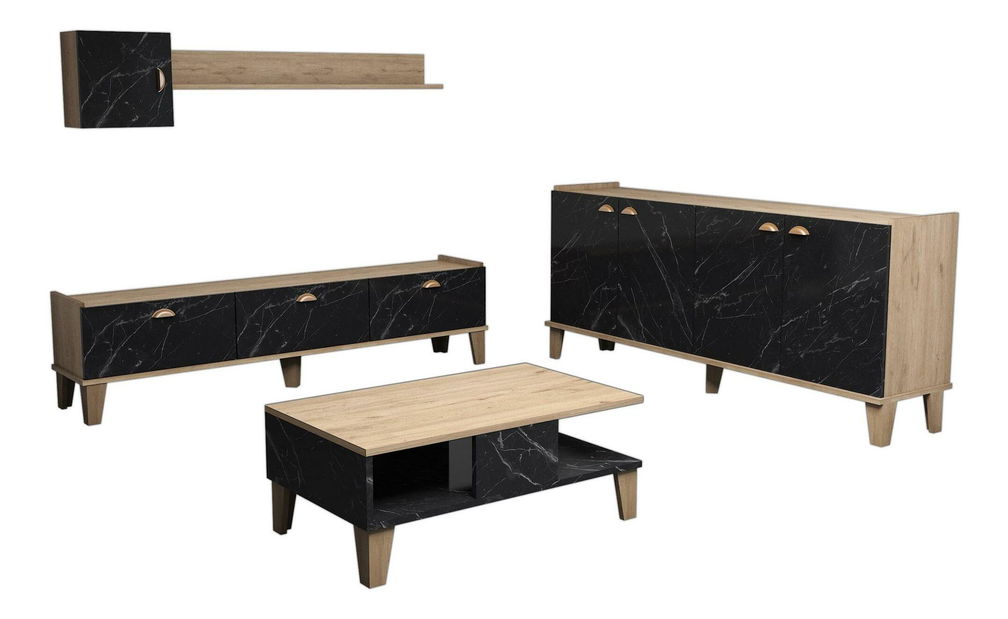Sestava nábytku do obývacího pokoje Sommer 2 (dub + mramor)