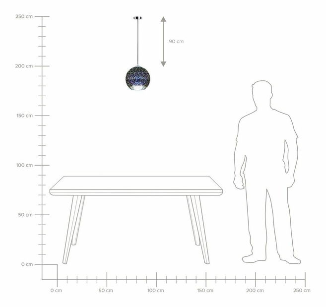 Závěsná lampa Setera (stříbrná)
