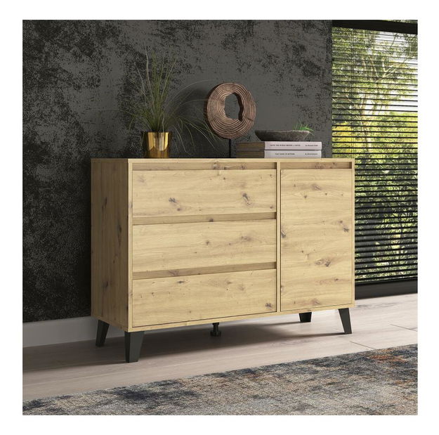 Komoda Brisas 1 (dub artisan + černá)