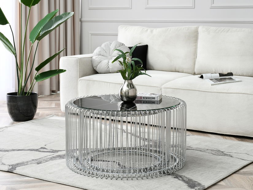 Konferenční stolek Nils Xl (černý mramor + chromová)