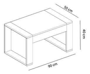 Konferenční stolek Dobumi 1 (ořech + bílá)