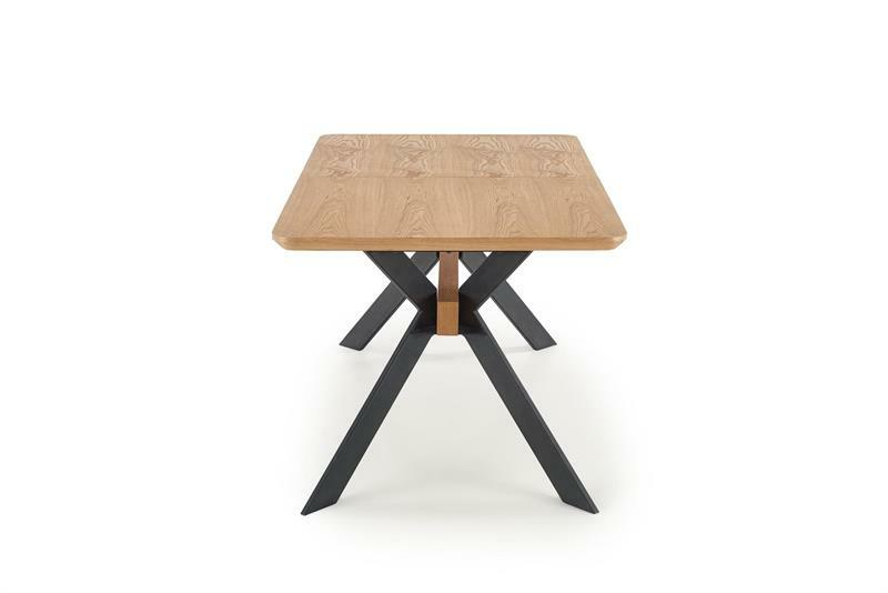 Jídelní stůl Baracco (dub přírodní + černá) (pro 6 až 8 osob)