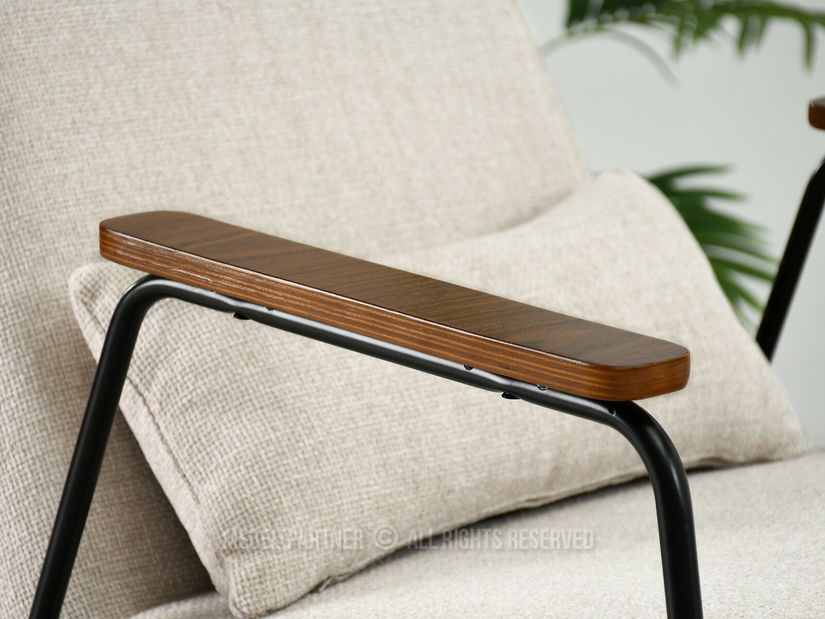 Křeslo Elba (krémová + ořech)