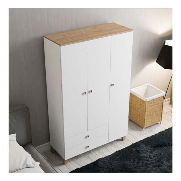 Šatní skříň Ventire (dub bílý)