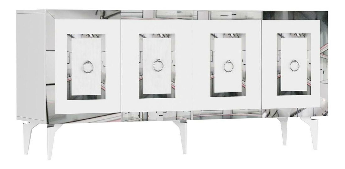 Skříňka Pemava 1 (bílá + stříbrná)