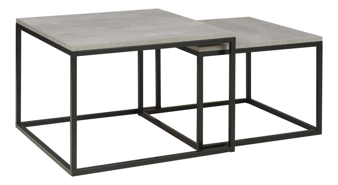 Set 2 ks. konferenčních stolků Kwadrat (dub denver + grafit)