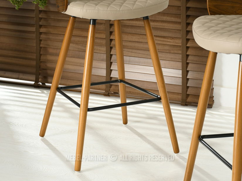 Židle Aimee H (tmavobéžová + ořech)