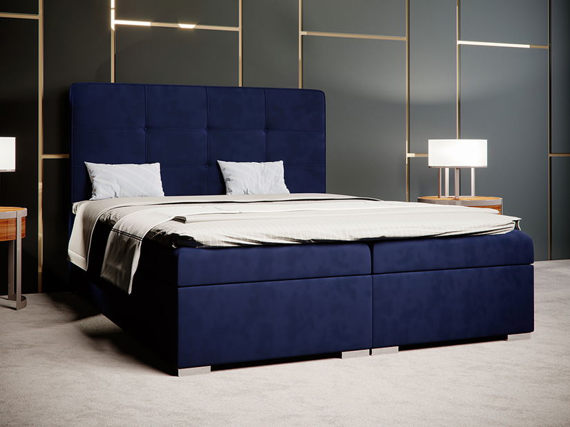 Boxspring postel 140 cm Loty (světle šedá) (s úložným prostorem)