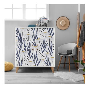 Skříňka Maluxe (bílá + tmavě modrá)