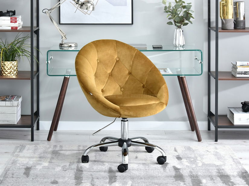 Křeslo Lush 4 (zlatá + chromová)