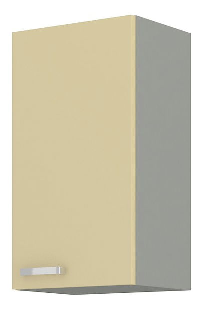 Horní kuchyňská skříňka Kelyn 40 G 72 1F (lesk krémový + šedá)