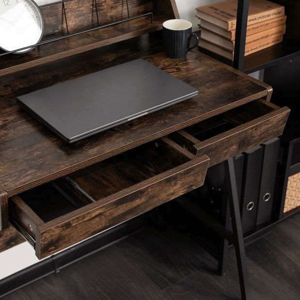 Psací stolek Propulsor (dub rustikal + černá)