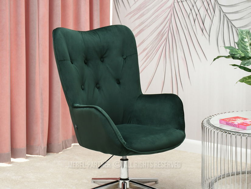 Křeslo Truni (zelená + chromová)