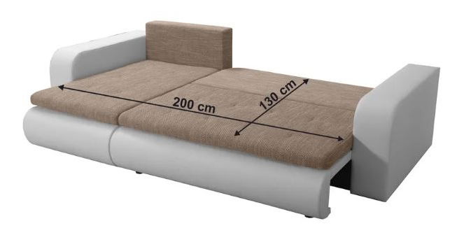 Rozkládací sedací souprava Bistran (bílá + hnědá) (P) 