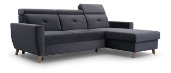 Rohová sedací souprava Sanfew (tmavě šedá) (P)