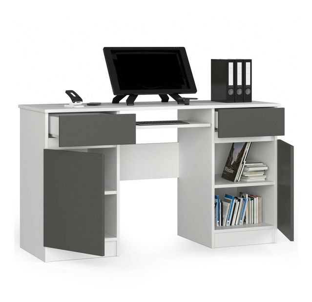 PC stolek Bahadur (bílá + šedá)