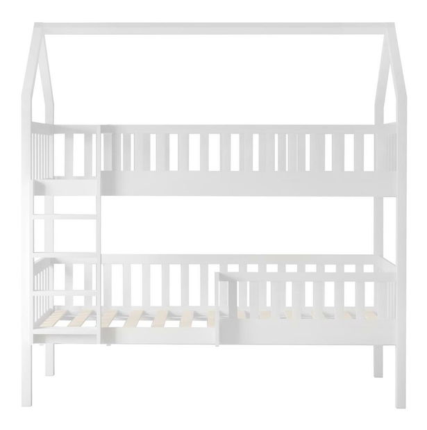 Dětská patrová postel s přistýlkou 90 cm Virtuoso (bílá) (s roštem) (s úl. prostorem)