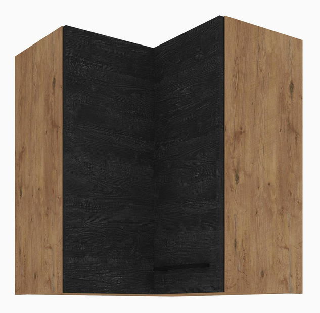 Horní rohová kuchyňská skříňka Virion 60x60 GN 72 2F 90 (korpus: dub lancelot + fronta: tmavé dřevo + dub lancelot)