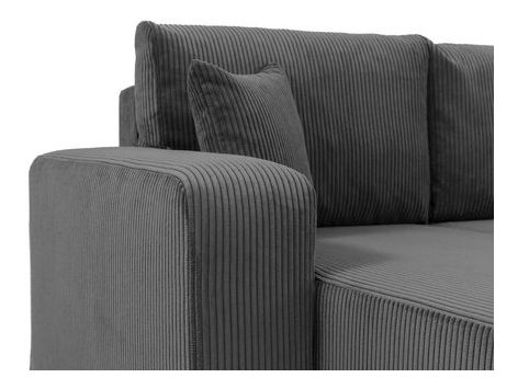 Rohová sedačka U Euston US (šedá + černá) (s úl. prostorem)