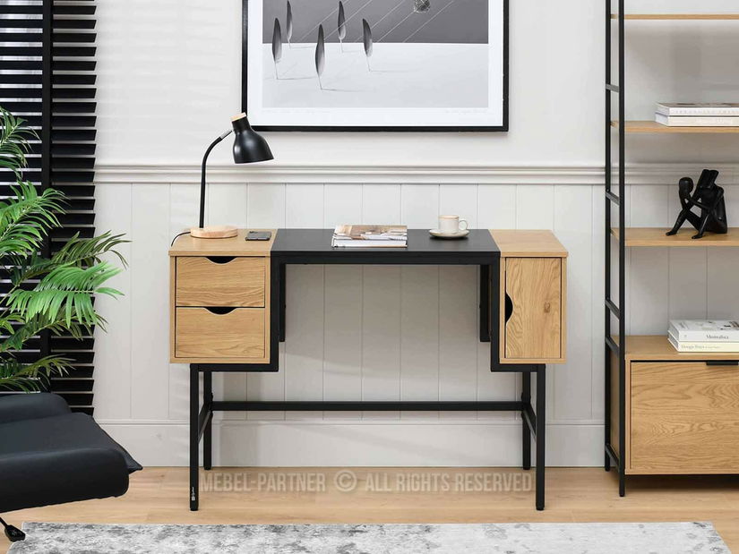 PC stolek Loftego (dub + černá)