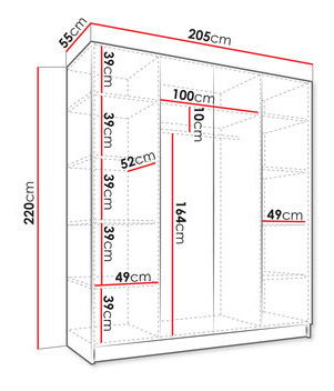 Šatní skříň Zmol 4D (kašmír)