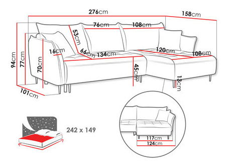 Rohová sedací souprava Muskat (béžová)