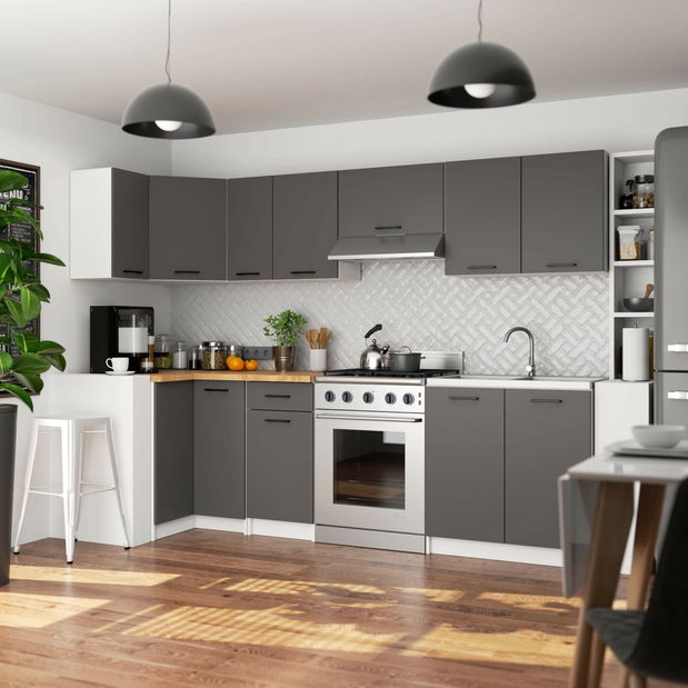 Spodní kuchyňská skříňka rohová Organo S 90/90 (bílá + grafit)