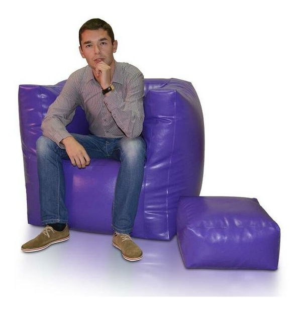 Sedací pytel s taburetku Tatry (fialová)