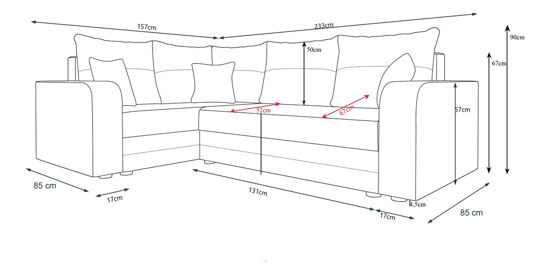 Rohová sedací souprava Harmony Plus (béžová + tmavě hnědá) (L)