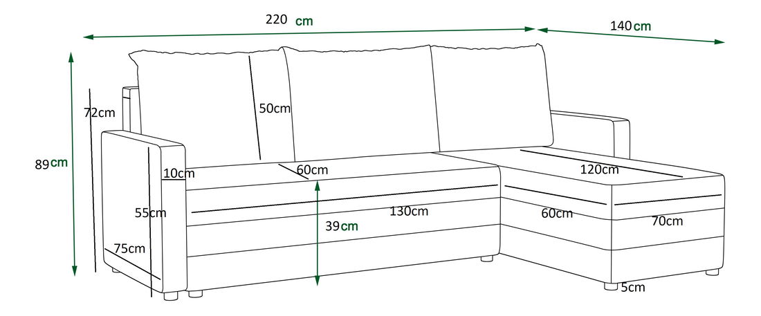 Rohová sedací souprava Pure Bis (hnědá + šedá) (P)