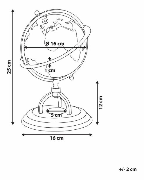 Glóbus 25 cm PAZZO (béžová)