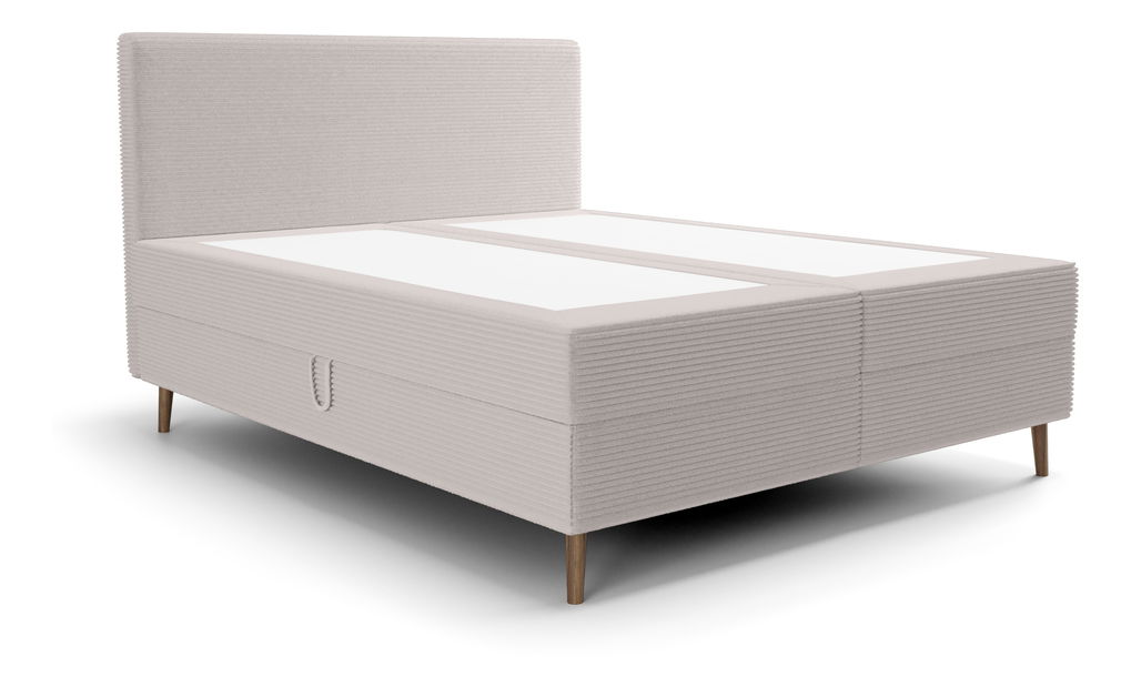 Manželská postel 180 cm Napoli Bonell (bílá) (s roštem, s úl. prostorem)