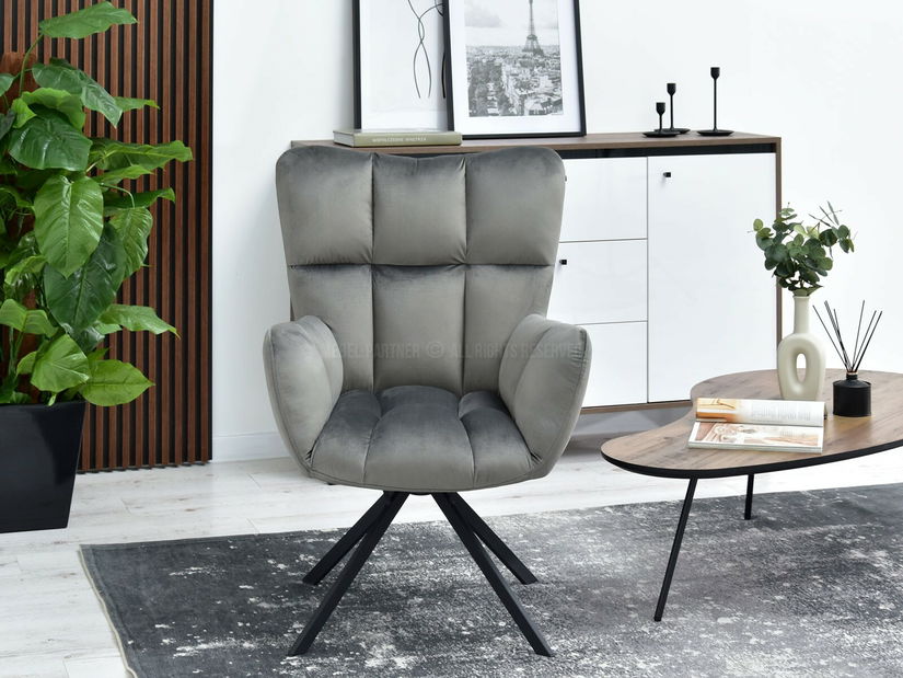 Křeslo Kikino (tmavě šedá + černá)