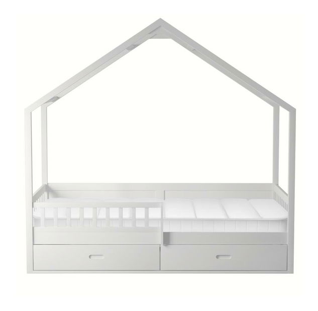 Dětská postel 90 cm Burgues (bílá) (s roštem) (s úl. prostorem)