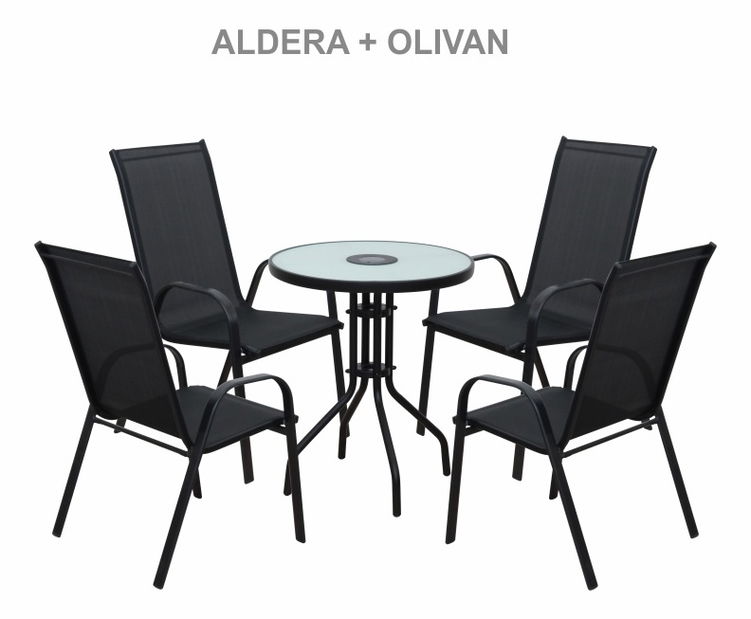 Zahradní stůl Olivan (černá)