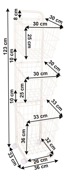 Regál s košíky Liffa (bílá)