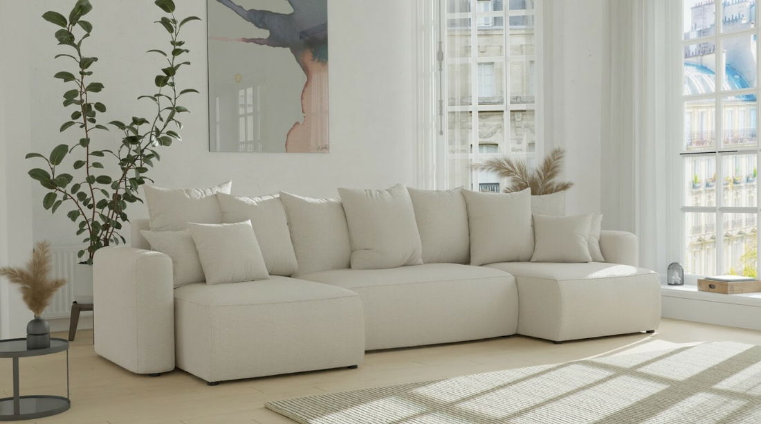 Rohová sedačka Denia U (béžová) (L)