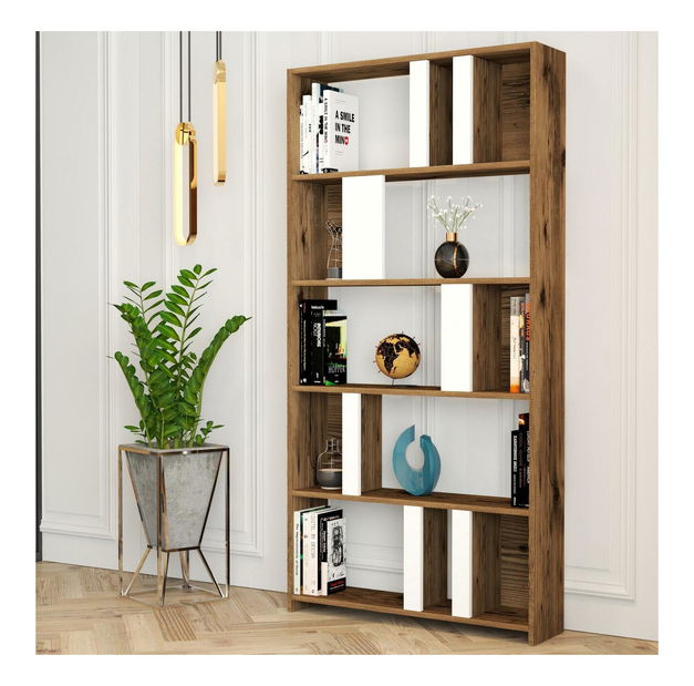 Regál Limba (bílá + ořech)